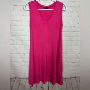 GAP SLEEVELESS TANK SWING DRESS pink knit viscose rayon sz M GUC‎